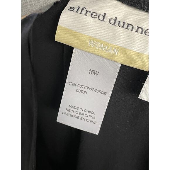 Alfred Dunner Capri Pants 16W Womens Black Cotton Pull On Pockets Island Hopping - Picture 9 of 9